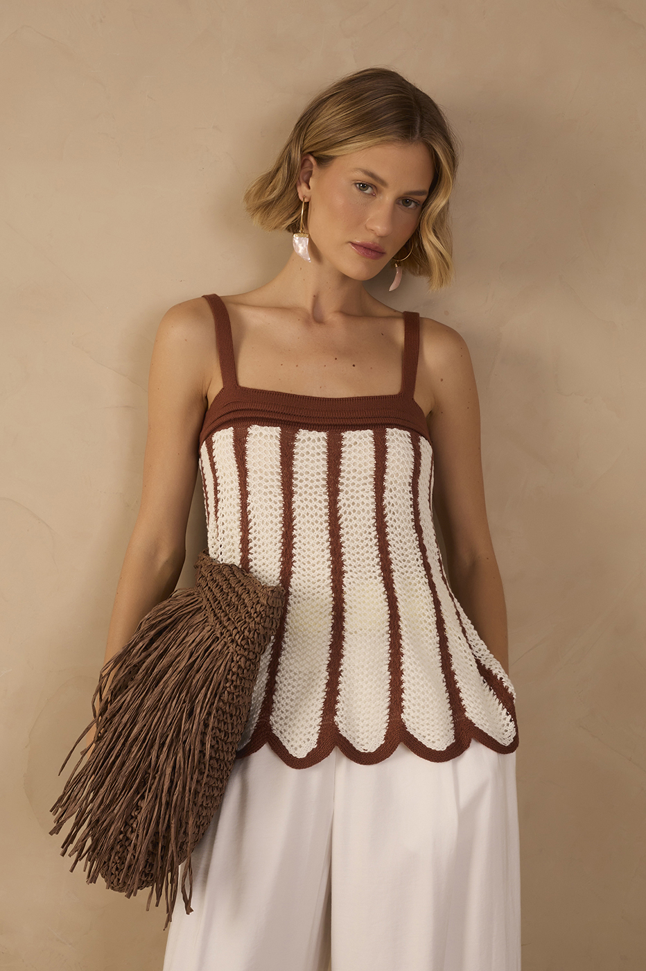 Cacao Coast Crochet Tank