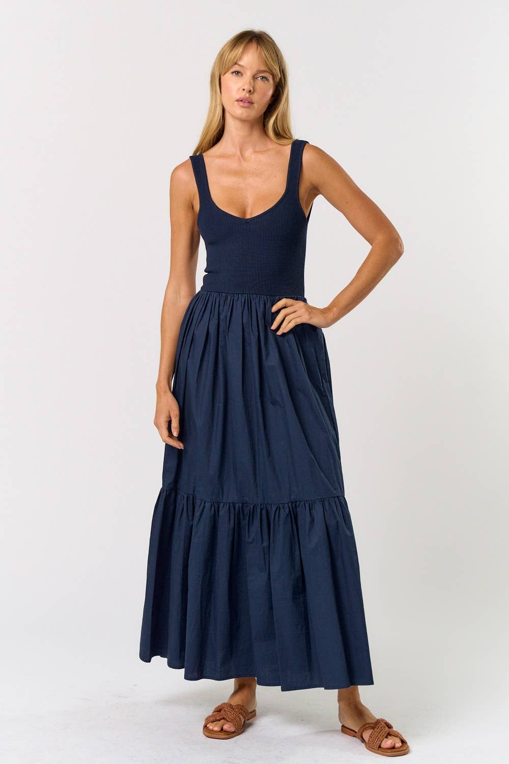 RUFFLE TIERED MAXI DRESS