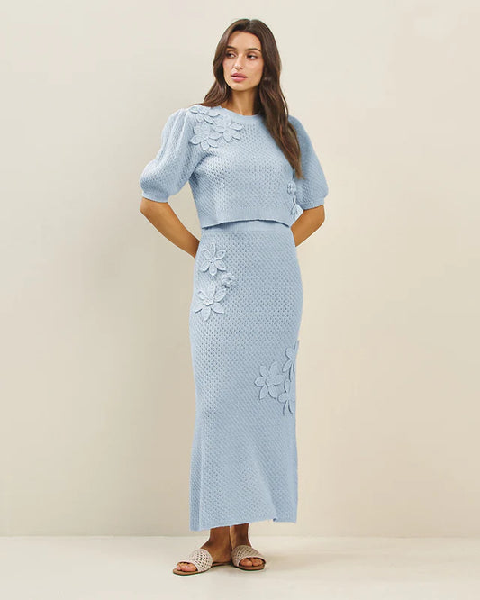 Bleu Fleur Knit set