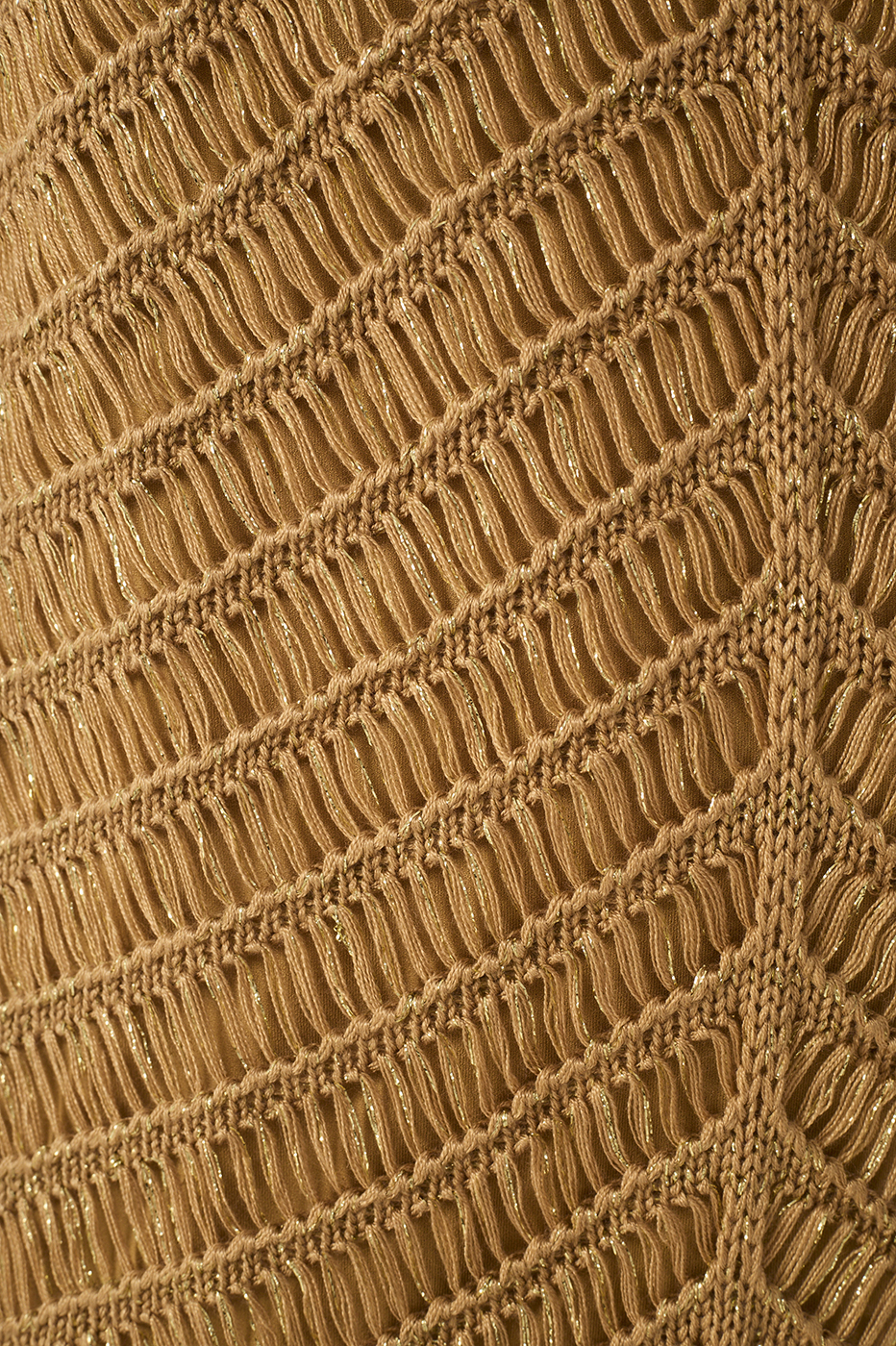 Gold Knit Crochet Dress