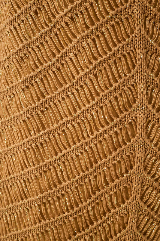 Gold Knit Crochet Dress