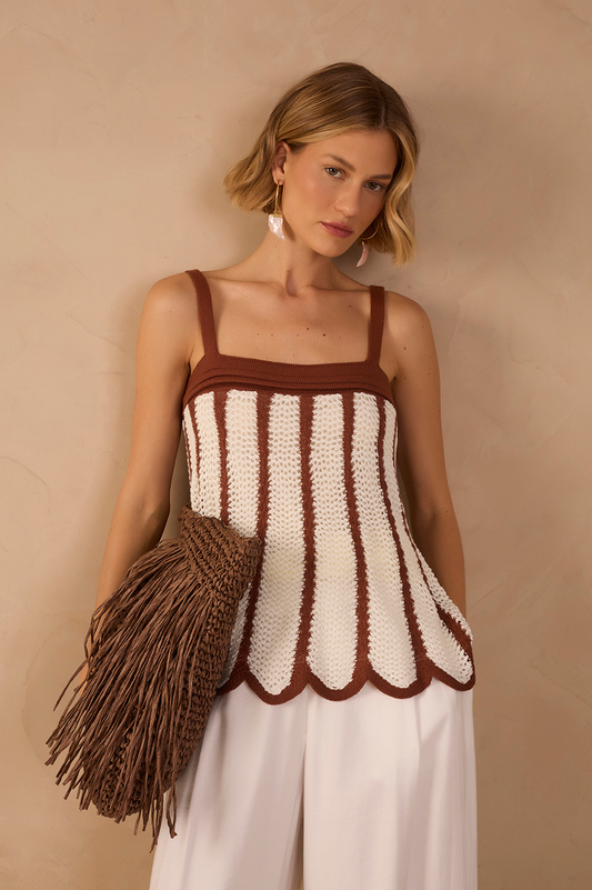 Cacao Coast Crochet Tank