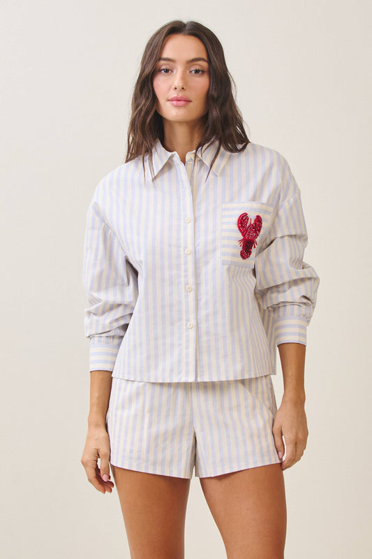 Beaded lobster stripe shirt
