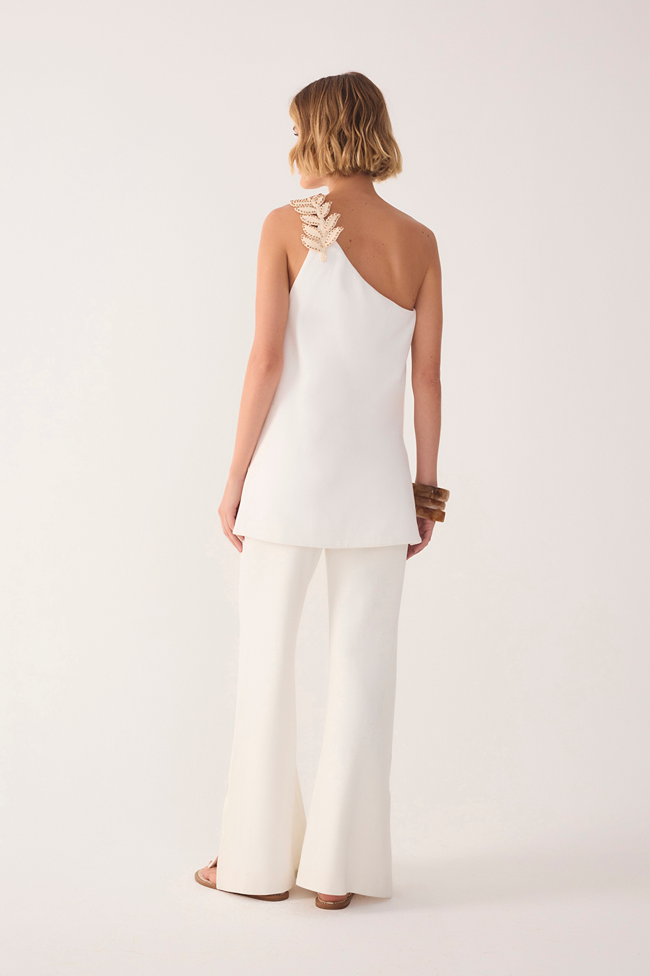 Isla Blanca One-Shoulder Pant Set