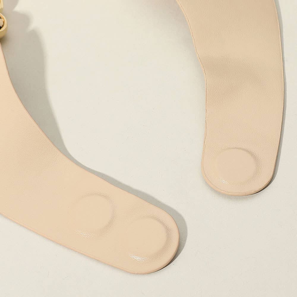 Chunky Acrylic Bead Layered Faux Leather Magnetic Necklace