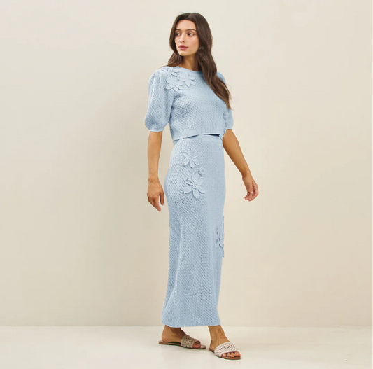 Bleu Fleur Knit set