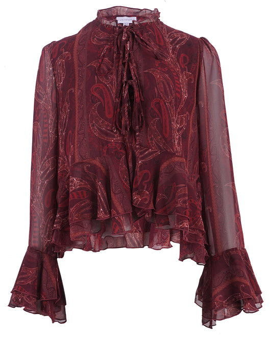 SAVANNAH PEPLUM RUFFLE TOP